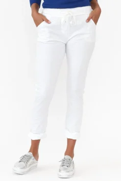 Pants<La Strada Lyle White Cotton Blend Stretch Pant