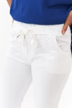 Pants<La Strada Lyle White Cotton Blend Stretch Pant