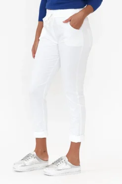 Pants<La Strada Lyle White Cotton Blend Stretch Pant