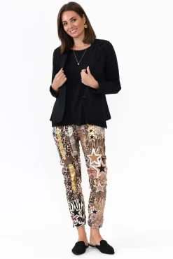 Jackets<Italian Star Maha Black Cotton Relaxed Blazer