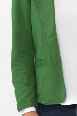 Jackets<Italian Star Maha Green Cotton Relaxed Blazer