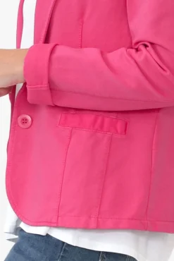 Jackets<Italian Star Maha Hot Pink Cotton Relaxed Blazer