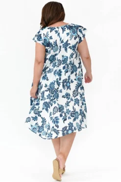 Cotton Dresses<Mozaic Maheno Blue Garden Cotton Dress
