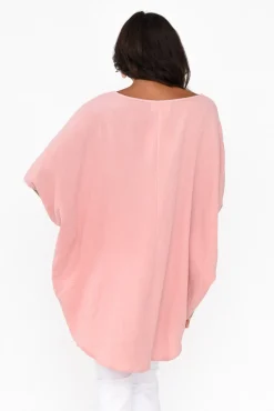 Cotton Tops<La Mode Maida Blush Cotton V Neck Top