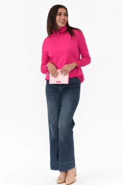 Knitwear<Betty Basics Maison Pink Roll Neck Knit Jumper