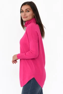 Knitwear<Betty Basics Maison Pink Roll Neck Knit Jumper