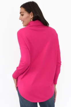 Knitwear<Betty Basics Maison Pink Roll Neck Knit Jumper