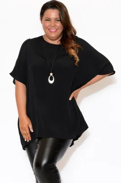 Sleeved Tops<Slate the Label Mali Black Drape Top
