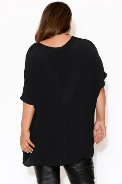 Sleeved Tops<Slate the Label Mali Black Drape Top