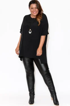 Sleeved Tops<Slate the Label Mali Black Drape Top