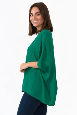 Sleeved Tops<Slate the Label Mali Forest Green Drape Top