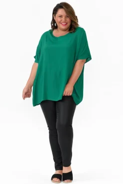 Sleeved Tops<Slate the Label Mali Forest Green Drape Top