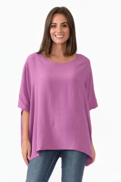 Sleeved Tops<Slate the Label Mali Purple Drape Top