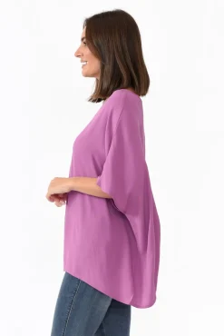 Sleeved Tops<Slate the Label Mali Purple Drape Top