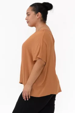 Sleeved Tops<Slate the Label Mali Tan Drape Top