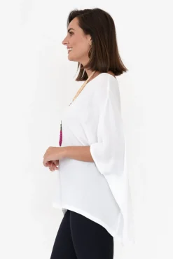 Sleeved Tops<Slate the Label Mali White Drape Top