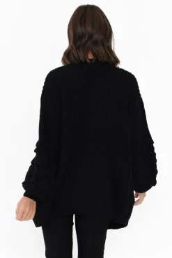 Knitwear<Willow Tree Malone Black Knit Cardigan