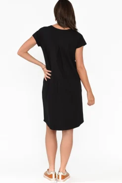 Cotton Dresses<One Ten Willow Mandy Black Cotton Tee Dress