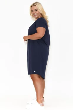 Cotton Dresses<One Ten Willow Mandy Navy Cotton Tee Dress