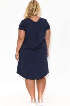 Cotton Dresses<One Ten Willow Mandy Navy Cotton Tee Dress