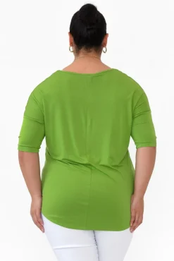 Sleeved Tops<Betty Basics Marbella Green Scoop Neck Tee