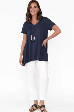 Cotton Tops<Tirelli Marcy Navy Drape Cotton Top