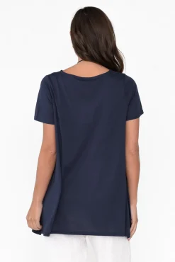 Cotton Tops<Tirelli Marcy Navy Drape Cotton Top