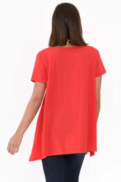 Cotton Tops<Tirelli Marcy Red Drape Cotton Top