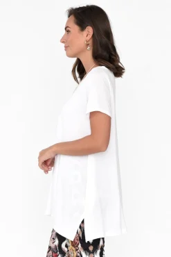 Cotton Tops<Tirelli Marcy White Drape Cotton Top