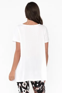 Cotton Tops<Tirelli Marcy White Drape Cotton Top