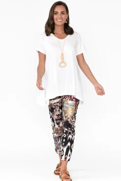 Cotton Tops<Tirelli Marcy White Drape Cotton Top