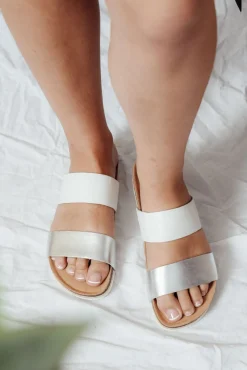Slides<Frankie4 Maria Iii White/Silver Slide