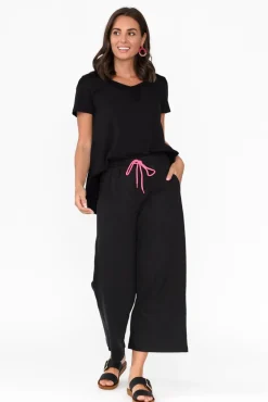 Pants<One Ten Willow Mariam Black Relaxed Track Pant