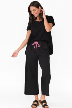 Pants<One Ten Willow Mariam Black Relaxed Track Pant