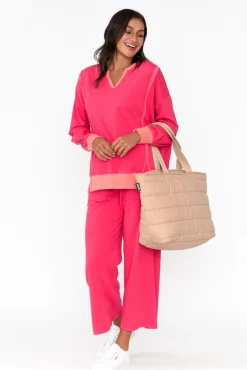 Pants<One Ten Willow Mariam Hot Pink Relaxed Track Pant