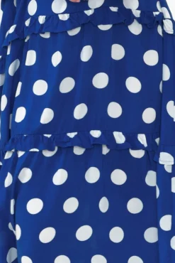 Midi Dresses<Threadz Marissa Cobalt Spot Frill Dress