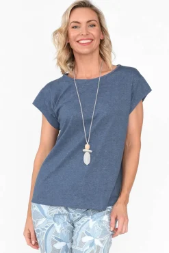 Cotton Tops<Cafe Latte Marlin Blue Wash Cotton Tee