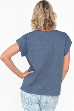Cotton Tops<Cafe Latte Marlin Blue Wash Cotton Tee