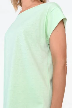 Cotton Tops<Cafe Latte Marlin Green Wash Cotton Tee