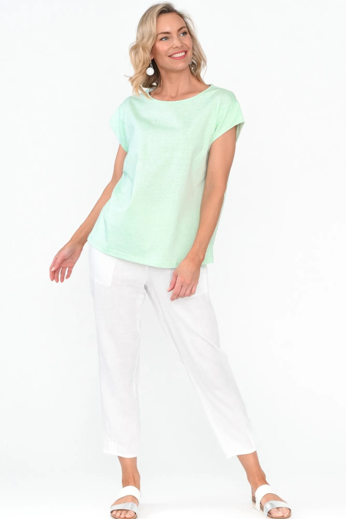 Cotton Tops<Cafe Latte Marlin Green Wash Cotton Tee