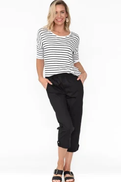 Pants<Threadz Marta Black Cotton 3/4 Pant