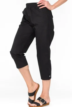 Pants<Threadz Marta Black Cotton 3/4 Pant
