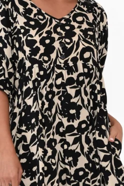 Midi Dresses<Willow Tree Martin Black Garden Pocket Dress