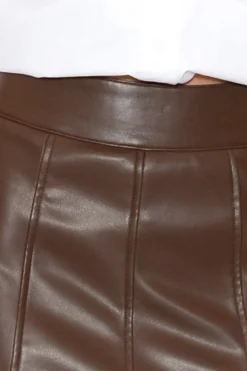 Skirts<Brave u0026 True Matrix Chocolate Faux Leather Midi Skirt