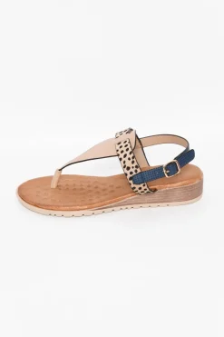 Flat Sandals<Laguna Quays Mawa Navy Cheetah Sandal