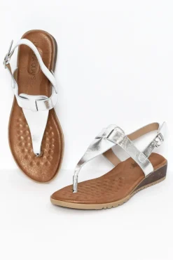 Flat Sandals<Laguna Quays Mawa Silver Sandal