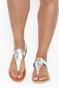Flat Sandals<Laguna Quays Mawa Silver Sandal