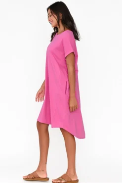 Cotton Dresses<Betty Basics Maxine Hot Pink Cotton T-Shirt Dress