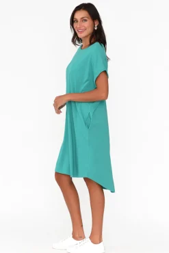 Cotton Dresses<Betty Basics Maxine Jade Green Cotton T-Shirt Dress