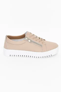 Leather Sneakers<Bay Lane Medusa Nude Platform Sneaker